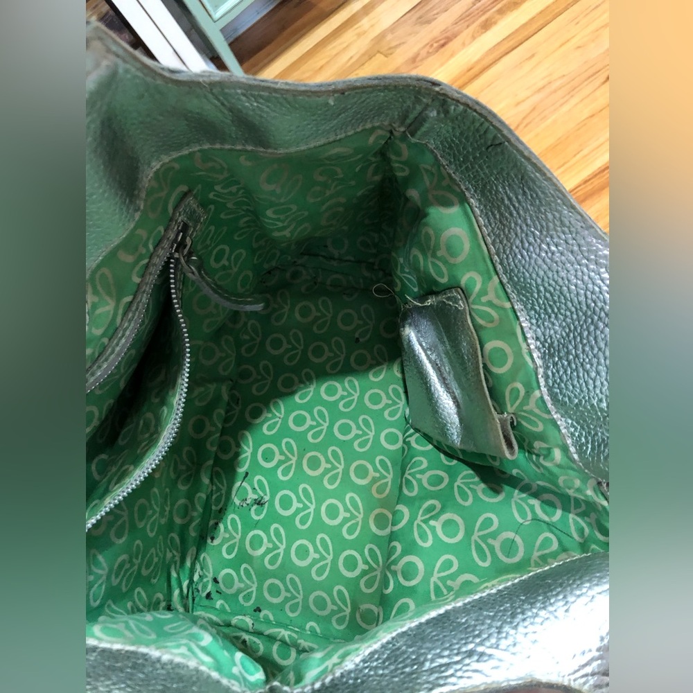 Silver Metallic Genuine Leather Bag - Picture 8 of 10